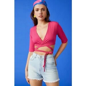 Bluza crop petrecut imagine