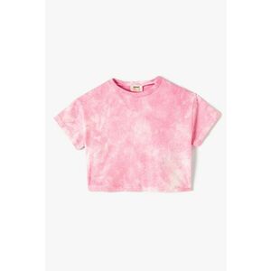 Tricou crop cu model tie-dye imagine