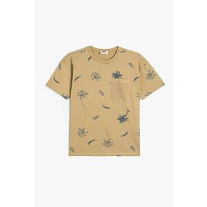 Tricou din imprimeu tropical cu buzunar aplicat pe piept imagine