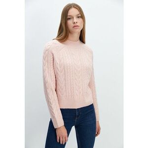 Cardigan cu model torsade si decolteu la baza gatului imagine