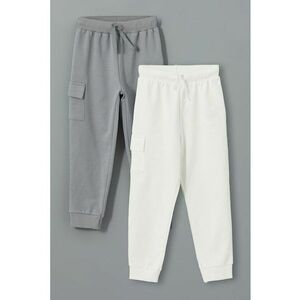 Set de pantaloni de trening uni cu snur - 2 perechi imagine