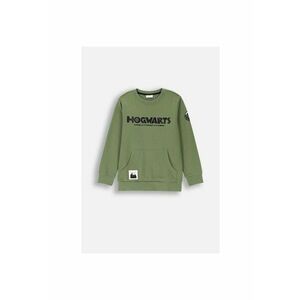 Bluza sport cu imprimeu text si buzunar kangaroo - Verde imagine