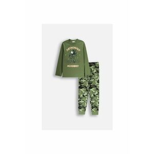 Pijama cu imprimeu tip camuflaj - Verde militar imagine