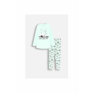 Pijama cu imprimeu cu ursuleti Panda - Verde menta - imagine