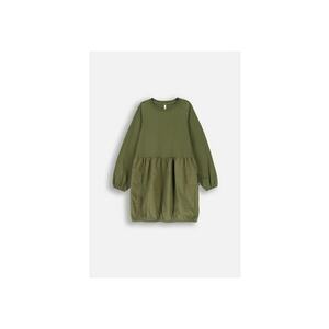 Rochie cu maneca lunga si buzunare cargo - Verde militar imagine