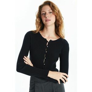 Cardigan crop cu aspect striat imagine