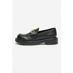 Pantofi loafer de piele cu inimioare metalice imagine