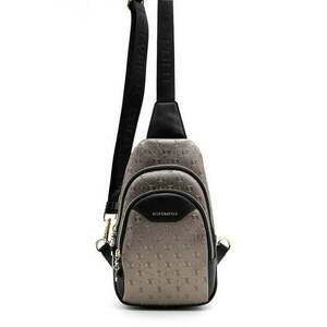 Geanta crossbody de piele ecologica cu logo - Negru - Maro imagine