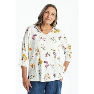 Bluza cu imprimeu floral si decolteu in V imagine