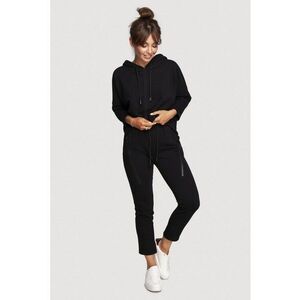 Pantaloni cu fermoare decorative - Bumbac/Poliester - Negru imagine