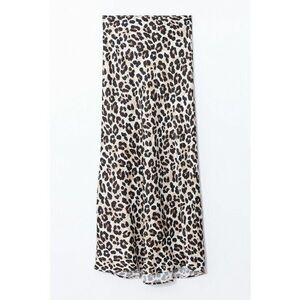 Fusta de satin cu animal print imagine