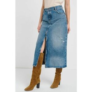 Fusta midi din denim cu slit frontal imagine