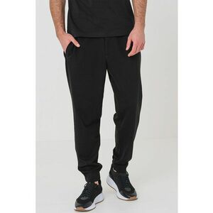 Pantaloni jogger cu croiala conica - snur si logo discret imagine