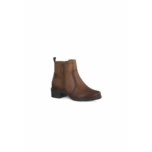 Botine cu toc Comfort Cognac - Piele naturala - Maro imagine