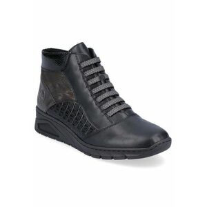 Botine de damă Rieker negre - cu fermoar și șireturi decorative N3374-00 imagine