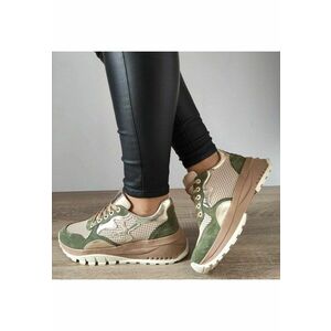 Pantofi Casual Dama 70829 G2080-01146 Bej + Olive Velur - 37 - Bej + Olive Velur imagine