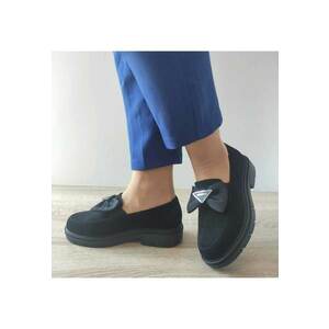 Pantofi Casual Dama 50002B 01-I Negri Velur - Black - imagine