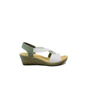 Sandale dama wedge - albe - cu medalion decorativ imagine