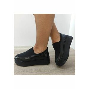 Pantofi Casual Dama 1375-6 - Negru Lac + Stretch imagine