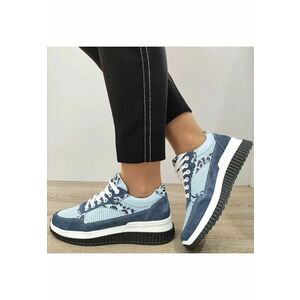 Pantofi Casual Dama Bleu Velur imagine