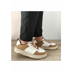 Pantofi Casual Barbati 8268 Cream Cu Taupe - Cream Cu Taupe imagine