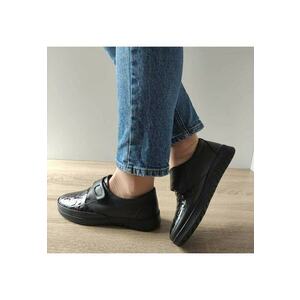 Pantofi Casual Dama H-0010 Negri + Croco - Black imagine