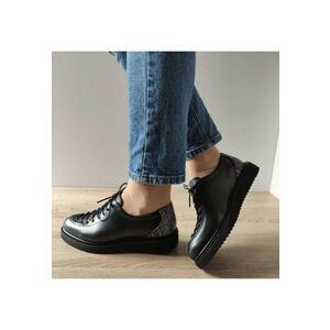 Pantofi Casual Dama 106 Negri + Croco - Black imagine