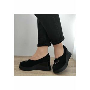 Pantofi Casual Dama 1444-2 Negri Velur - Black imagine