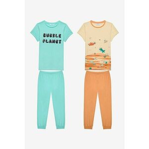 Set de pijama cu imprimeu text - 4 piese imagine