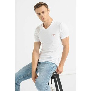 Tricou slim fit cu decolteu in V imagine