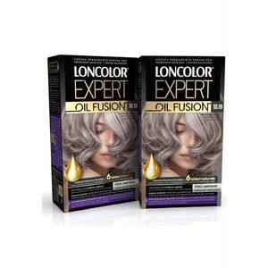 Pachet 2x: Vopsea de par permanenta Expert Oil Fusion 10.19 Blond Argintiu - 100 ml imagine