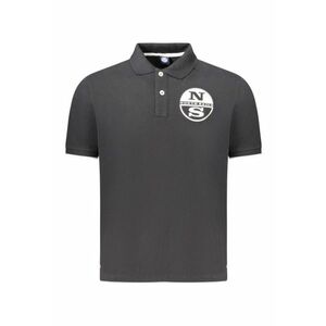 Tricou polo barbati - cu imprimeu cu logo - Regular fit - Negru imagine