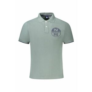 Tricou polo barbati - cu imprimeu cu logo - Regular fit - Verde inchis imagine