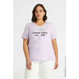 Tricou din amestec de bumbac cu model text imagine