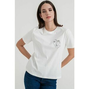 Tricou din bumbac organic cu decolteu la baza gatului imagine