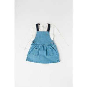 Set de sarafan de denim si bluza uni - 2 piese imagine