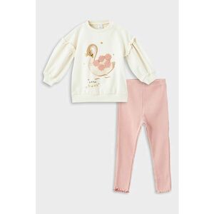 Set de pantaloni sport si bluza sport cu decolteu la baza gatului - 2 piese imagine