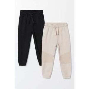 Set de pantaloni de trening din amestec de bumbac cu model uni - 2 piese imagine