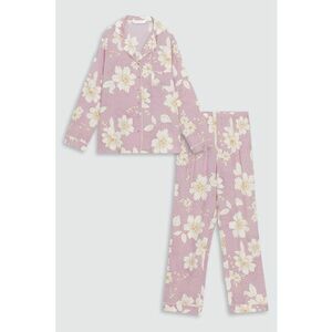 Pijama lunga cu imprimeu floral imagine