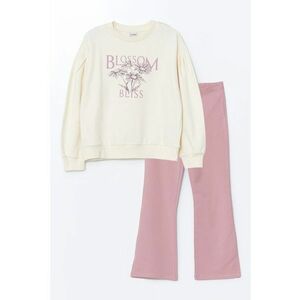 Set de bluza de trening cu imprimeu si pantaloni evazati imagine