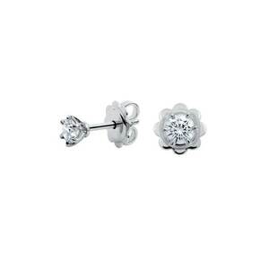 Cercei aur - diamante naturale 0.40 ct - Argintiu imagine