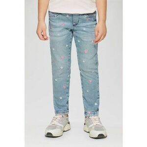 Jeggings cu aspect decolorat si broderii imagine