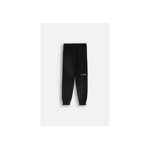 Pantaloni sport cu talie ajustabila si buzunare - Negru - imagine