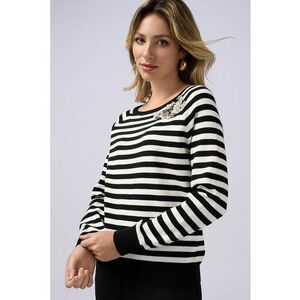 Pulover cu model in dungi si maneci raglan imagine