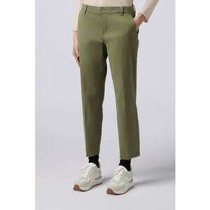 Pantaloni crop din amestec de lyocell imagine