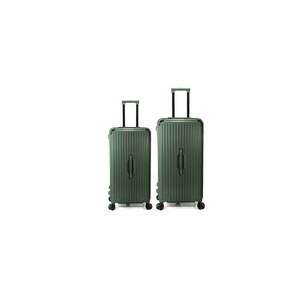 Set trolere BZ 5790 - ABS - 4 roti cu sistem de franare - cifru TSA - 2 piese - verde inchis imagine