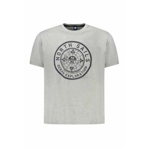 Tricou barbati - cu imprimeu cu logo - Regular fit - Gri deschis - imagine