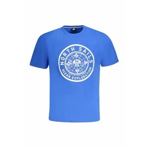 Tricou barbati - cu imprimeu cu logo - Regular fit - Albastru deschis imagine