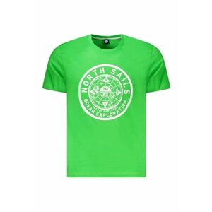 Tricou barbati - cu imprimeu cu logo - Regular fit - Verde imagine