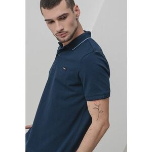 Tricou polo din amestec de bumbac organic cu logo discret imagine